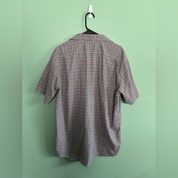 Bundle L.L. Bean Men's Gingham Short Sleeve Button Up Shirts - Blue Red White L - Picture 6 of 11